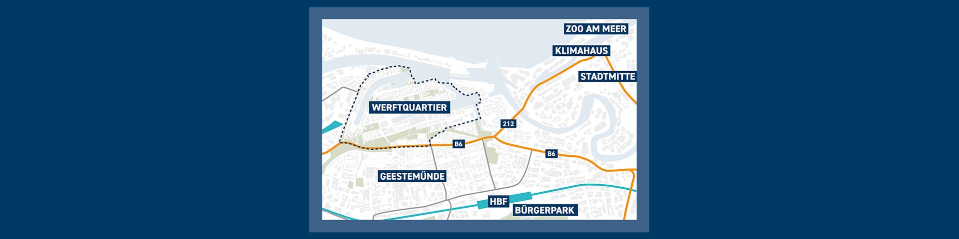 Karte Werftquartier und Nachbarschaft | © Pressestelle, Magistrat der Stadt Bremerhaven